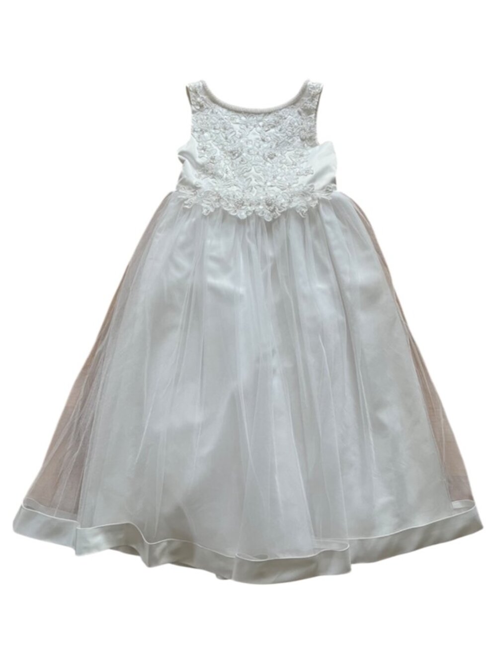 Y2K Lady Eleanor David's Bridal White Special Event Dress - Size Youth Girls 4 - Picture 2 of 6